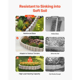 Faux Stone Landscape Edging, 47.2 x 9 in Realistic Lawn Edging, Flexible Brick-Sized Garden Edging Border with Anchoring Spikes, Fade-Resistant Yard Edging for Driveways Walkway Beige